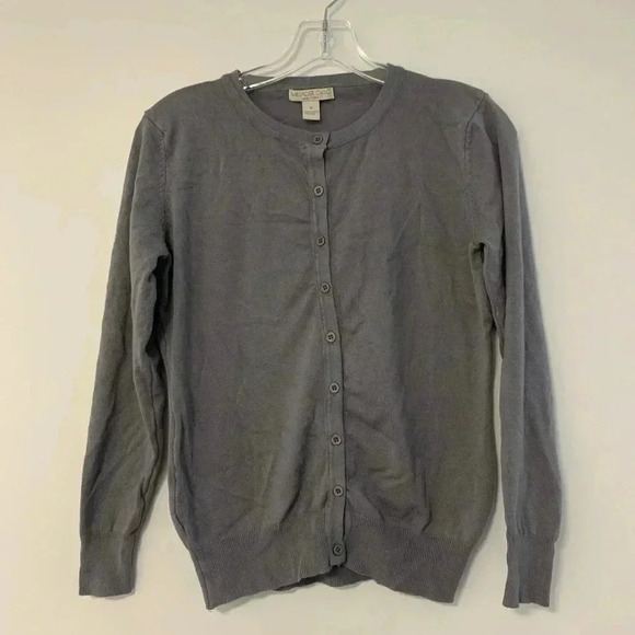 Melrose Chic Gray Cardigan Sweater​​ - Picture 1 of 4